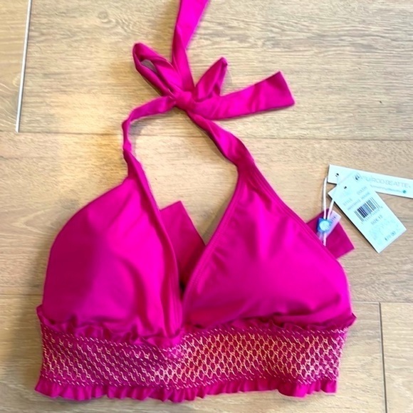 Nwt Bleu Rod Beattie Smocked Halter Swim Top - Picture 4 of 5